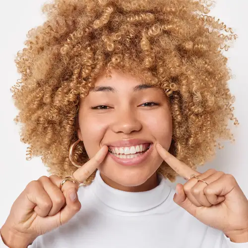 Woman showing a bright, straight smile